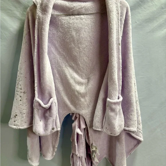 Nicole Miller Kids Wearable Unicorn Blanket Wrap Hooded Pockets Tail Lavender - Picture 3 of 8